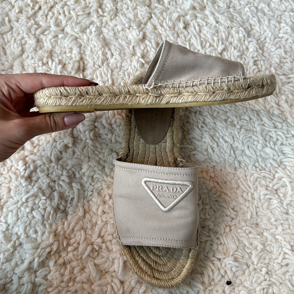 Prada Woven Canvas Slides - Picture 2 of 7